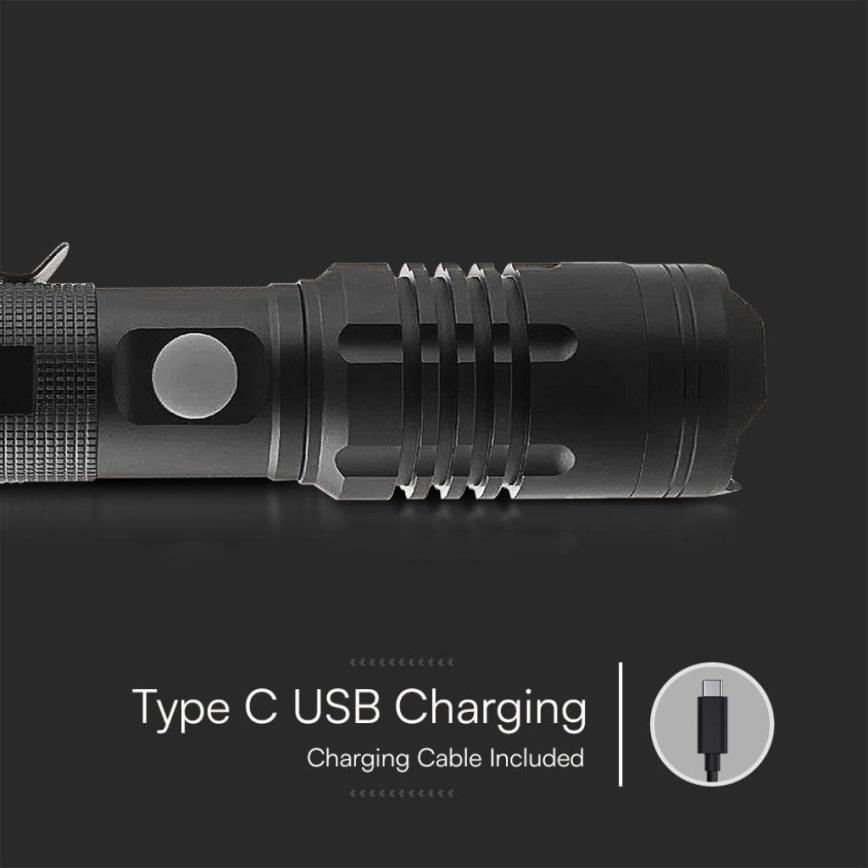 LED Laetav taskulamp USB LED/10W/5V IP54 2000 mAh 1000 läikiv