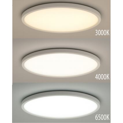 LED laevalgusti, 40 W, 230 V, valgustemperatuur 3000/4000/6500 K (valitav), läbimõõt 50 cm, valge