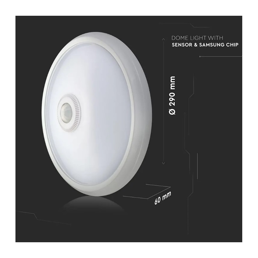 LED Laevalgusti anduriga SAMSUNG CHIP LED/12W/230V 4000K