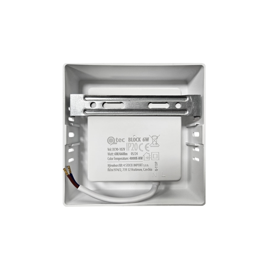 LED Laevalgusti BLOCK LED/6W/230V 4000K 12x12 cm valge