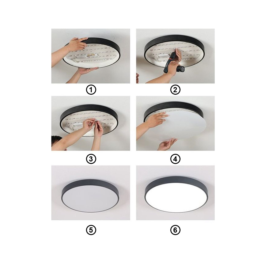 LED Laevalgusti FELIZ LED/30W/230V 4000K d. 30 cm must