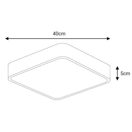LED Laevalgusti FELIZ LED/40W/230V 4000K 40x40 cm must
