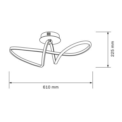 LED laevalgusti FLAVIA LED/33W/230V 24x61 cm must