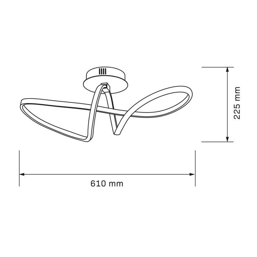 LED laevalgusti FLAVIA LED/33W/230V 24x61 cm must