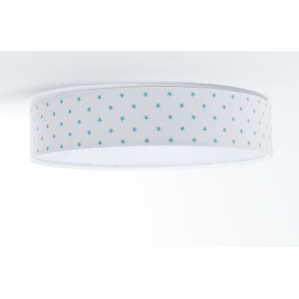 LED Laevalgusti lastetuppa GALAXY KIDS LED/24W/230V tähed valge/türkiis