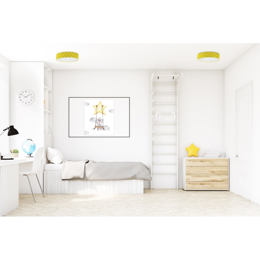 LED Laevalgusti lastetuppa GALAXY KIDS LED/24W/230V täpid kollane/valge