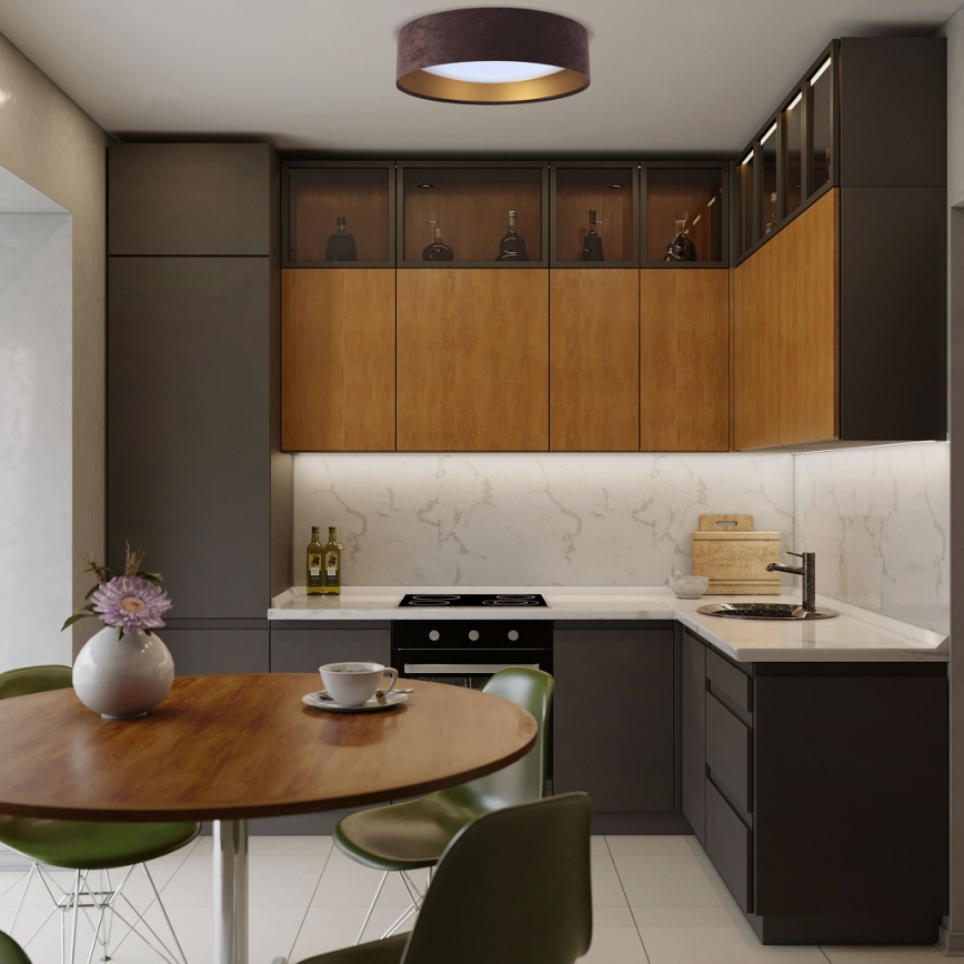 LED Laevalgusti GALAXY LED/24W/230V d. 44 cm pruun/kuldne