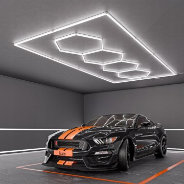 LED laevalgusti HEXAGON LED/384W/85-265V 6500K 484x243 cm CRI 90 IP54 valge