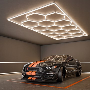 LED laevalgusti HEXAGON LED/696W/85-265V 4000K 484x243 cm CRI 90 IP54 valge