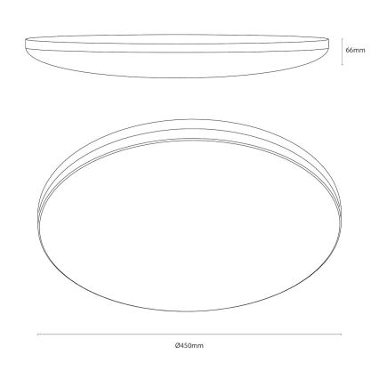 LED laelamp HUGO LED/21/32/42W/230V 3000/4000/6500K läbimõõt 45 cm IP54 must