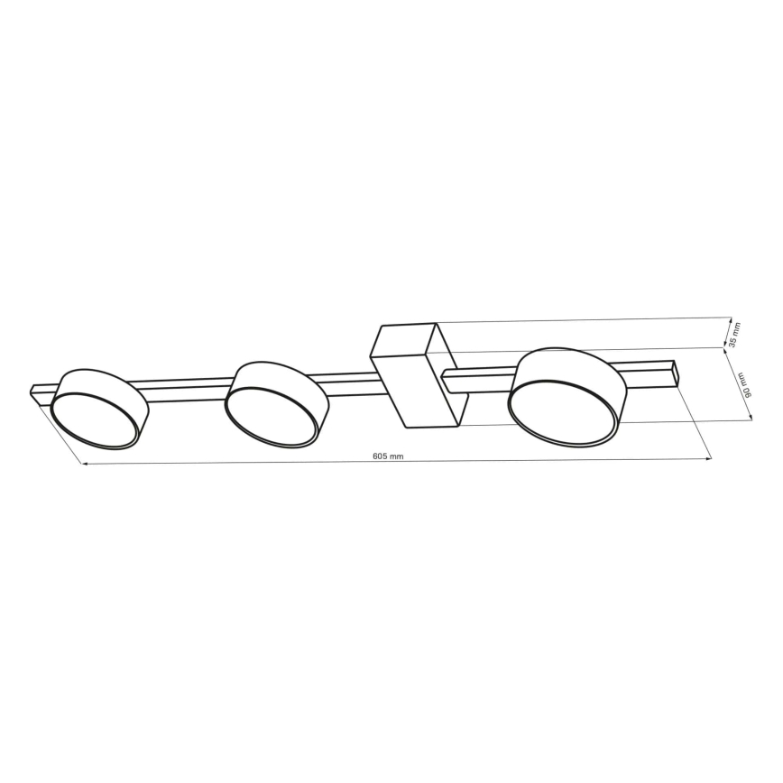 LED Laevalgusti JOY 3xGX53/6W/230V must