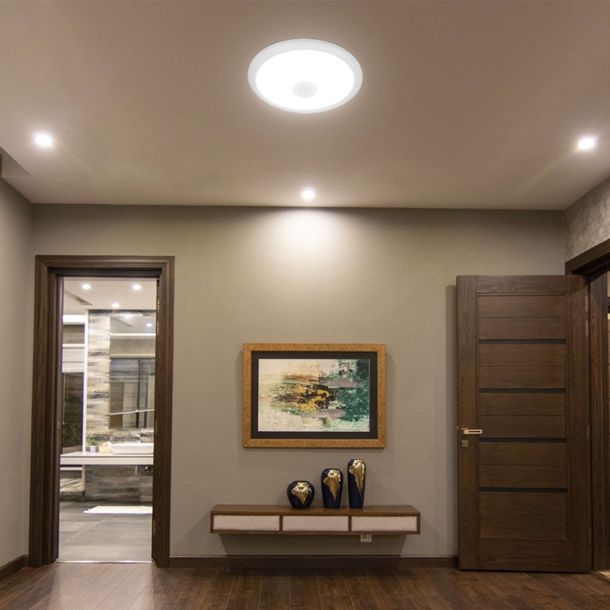 LED Laevalgusti koos anduriga SAMSUNG CHIP LED/12W/230V 3000/4000/6000K d. 29 cm valge