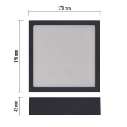 LED Laevalgusti NEXXO LED/12,5W/230V 3000/3500/4000K 17x17 cm must