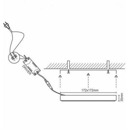 LED Laevalgusti LED/12W/230V 4000K 17,2x17,2 cm