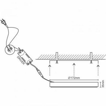 LED Laevalgusti LED/12W/230V 4000K d. 17,2 cm