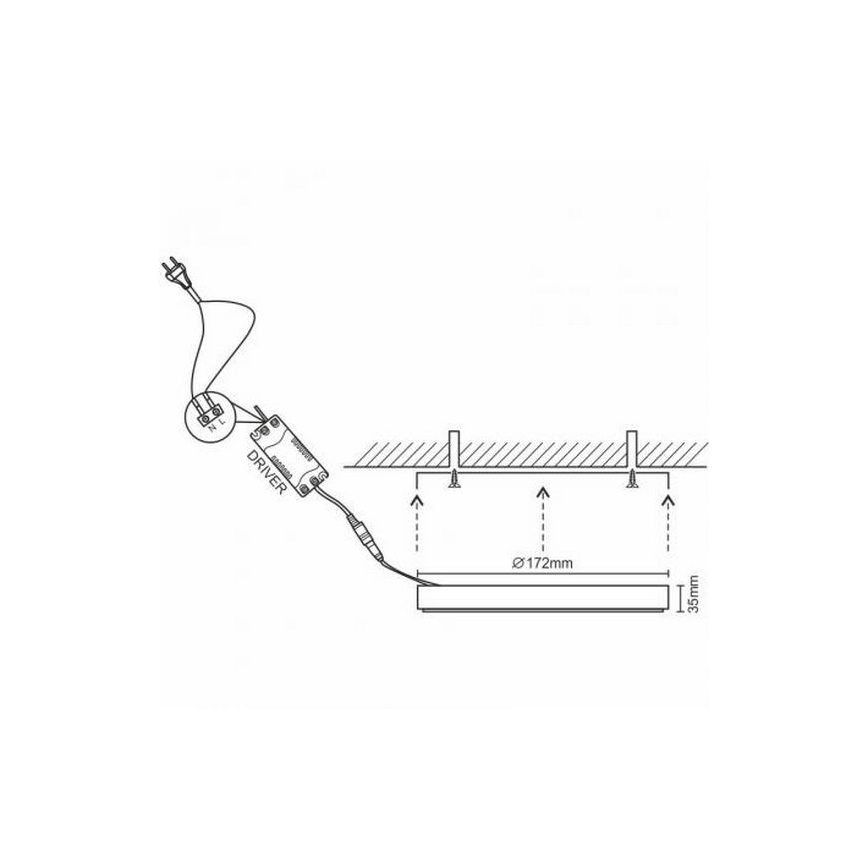 LED Laevalgusti LED/12W/230V 4000K d. 17,2 cm