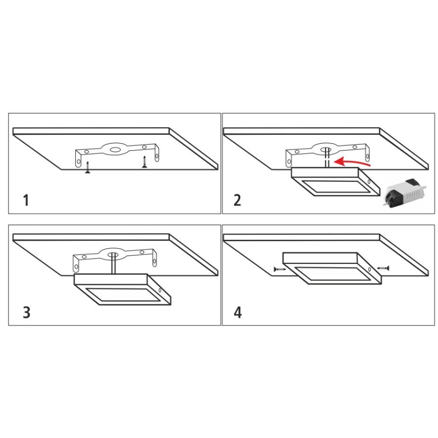 LED Laevalgusti LED/12W/230V 4200K 16,3x16,3 cm valge