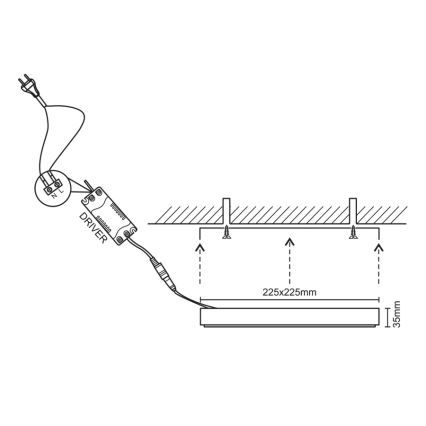 LED Laevalgusti LED/18W/230V 4000K 22,5x22,5 cm