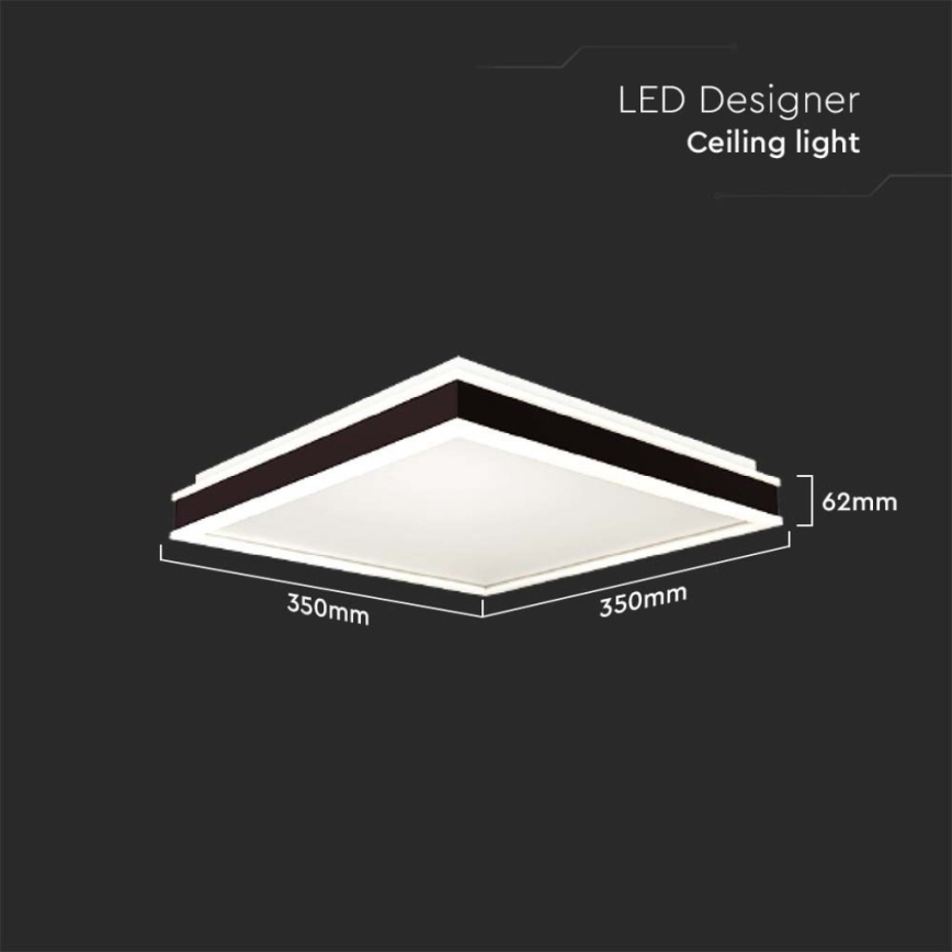 LED Laevalgusti LED/18W/230V 4000K 35x35 cm must