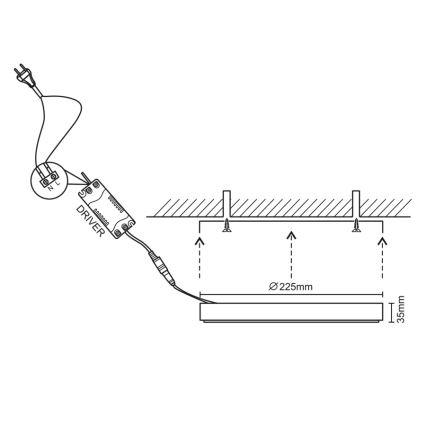 LED Laevalgusti LED/18W/230V 4000K d. 22,5 cm