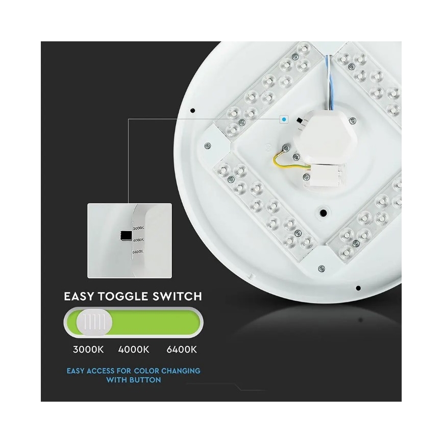 LED Laevalgusti LED/18W/230V d. 31 cm 3000/4000/6400K