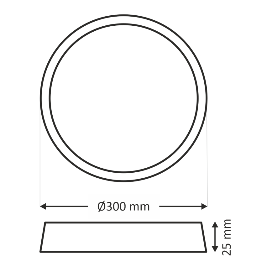 LED laevalgusti LED/24W/230V 3000/4000/6500K läbimõõt 30 cm pruun