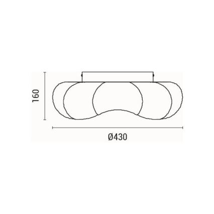 LED Laevalgusti LED/24W/230V 3000K must d. 43 cm