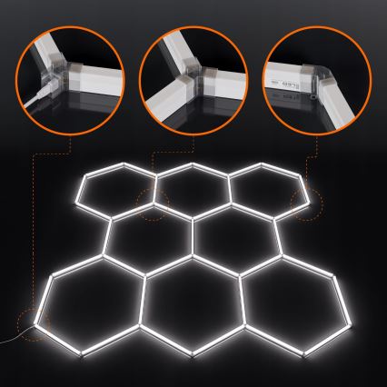 LED laevalgusti HEXAGON LED/280W/85-265V 6500K 313x298 cm CRI 90 IP54 valge