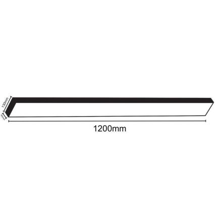 LED Laevalgusti LED/32W/230V 4000K 120x13 cm must