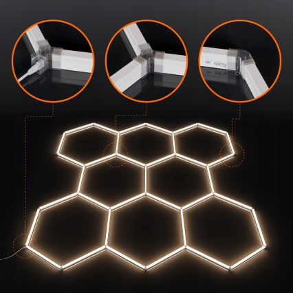 LED laelamp HEXAGON LED/350W/85-265V 4000K 313x298 cm CRI 90 IP44 valge