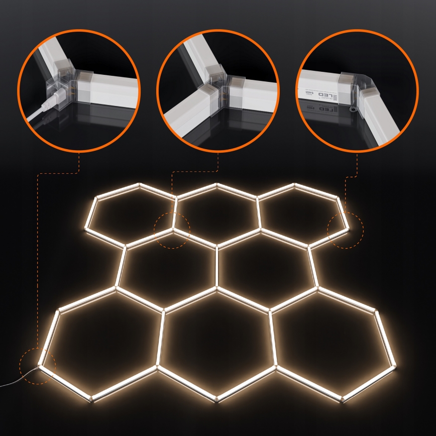 LED laelamp HEXAGON LED/350W/85-265V 4000K 313x298 cm CRI 90 IP44 valge