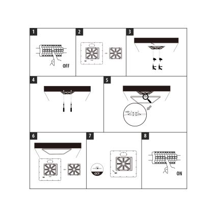 LED laevalgusti LED/40W/230V 3000/4000/6500K 50x50 cm must