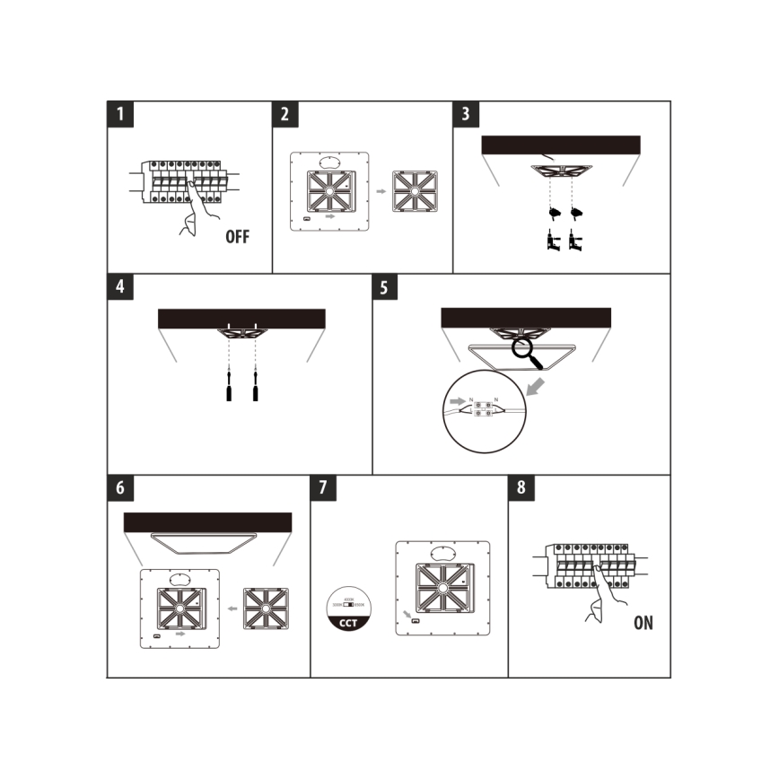 LED laevalgusti LED/40W/230V 3000/4000/6500K 50x50 cm valge
