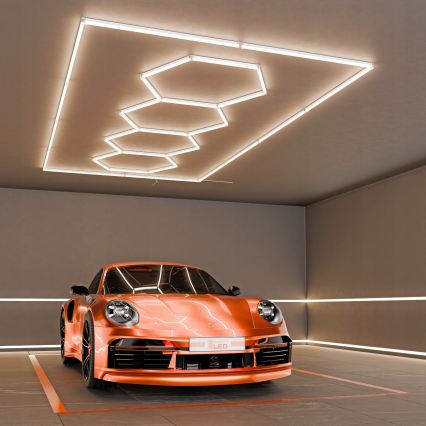 LED laelamp HEXAGON LED/426W/85-265V 4000K 484x243 cm CRI 90 IP44 valge