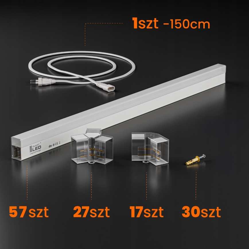 LED laevalgusti HEXAGON LED/570W/85-265V 4000K 522x298 cm CRI 90 IP44 valge