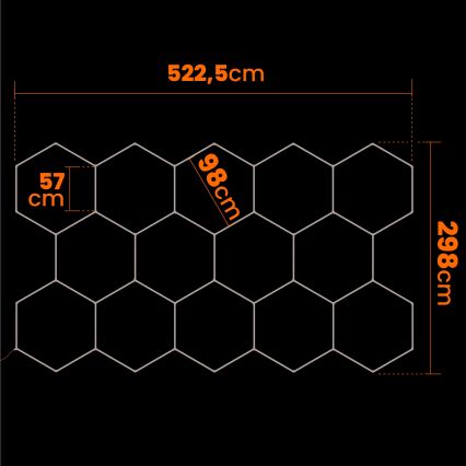 LED laevalgusti HEXAGON LED/570W/85-265V 4000K 522x298 cm CRI 90 IP44 valge