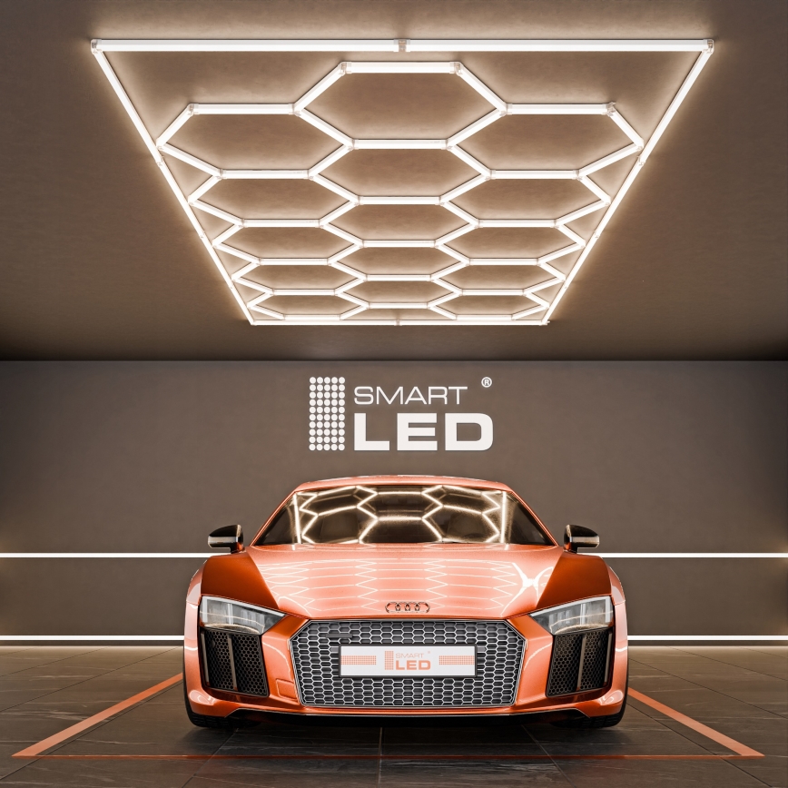 LED laevalgusti HEXAGON LED/696W/85-265V 4000K 484x243 cm CRI 90 IP44 valge