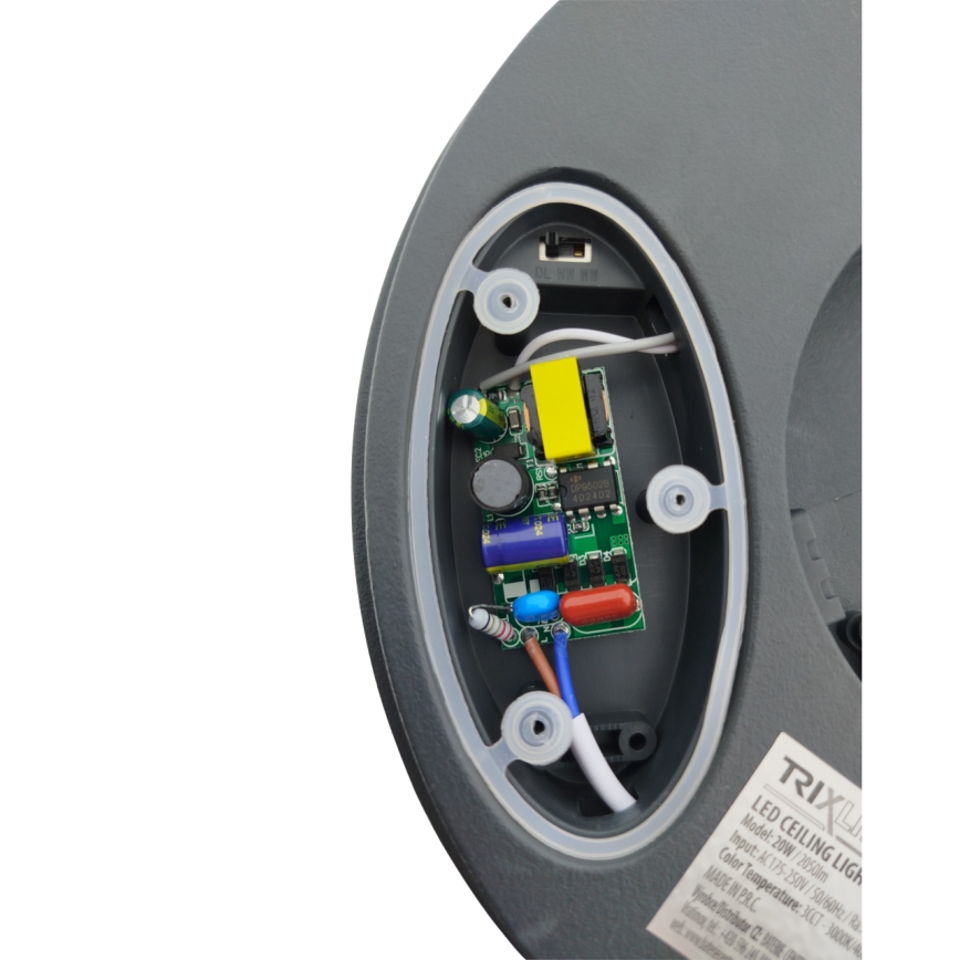 LED-vannitoa laelamp liikumisanduriga LED/20W/230V 3000/4000/6500K läbimõõt 23 cm IP54 antratsiit