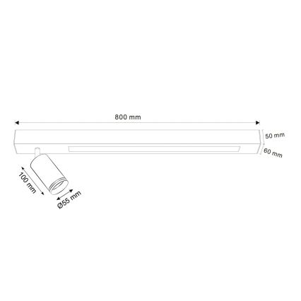 LED Laevalgusti PARIIS LED/24W/230V + 1xGU10/10W must