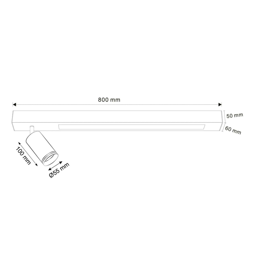 LED Laevalgusti PARIIS LED/24W/230V + 1xGU10/10W must