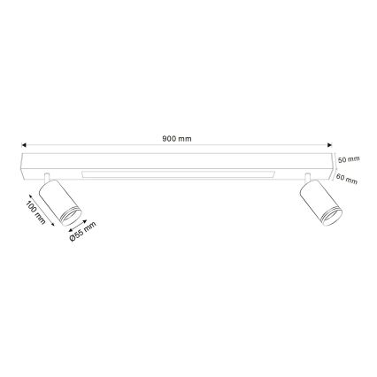 LED Laevalgusti PARIIS LED/24W/230V + 2xGU10/10W must