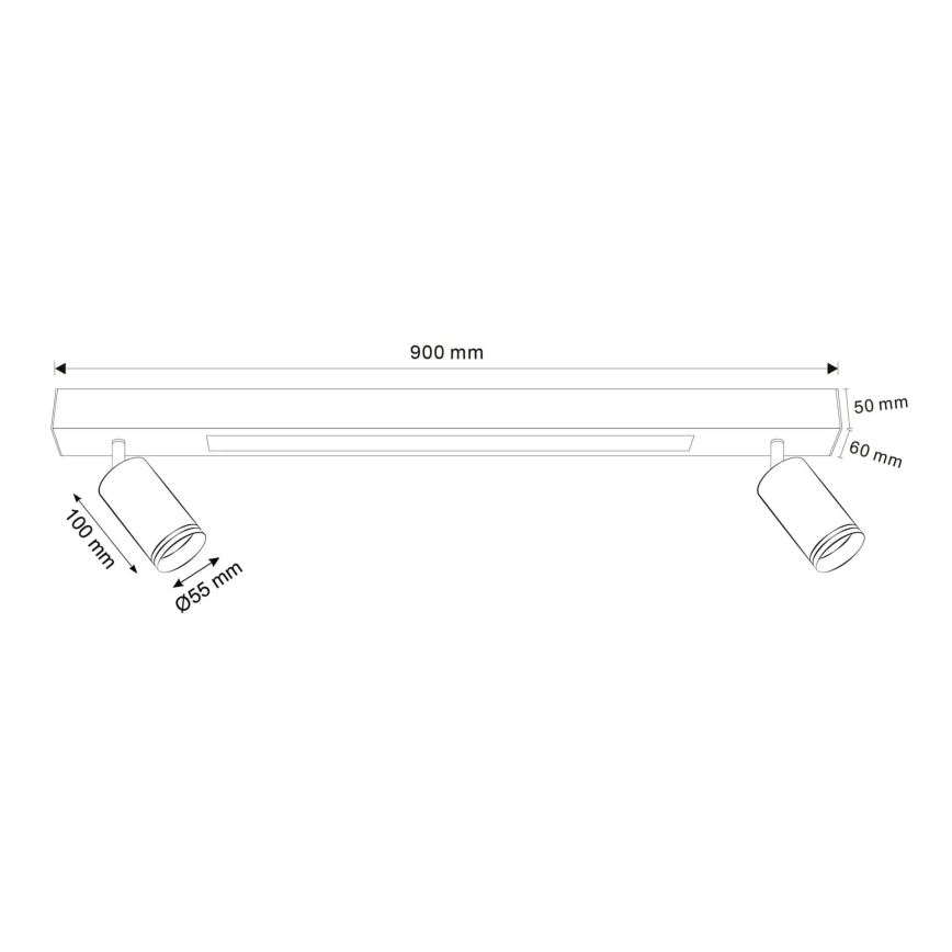 LED Laevalgusti PARIIS LED/24W/230V + 2xGU10/10W must