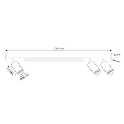 LED Laevalgusti PARIIS LED/24W/230V + 3xGU10/10W must