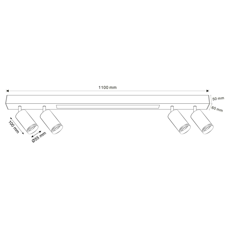 LED Laevalgusti PARIIS LED/24W/230V + 4xGU10/10W must