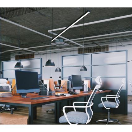 LED laevalgusti KOLINE, pinnapealne või rippuv, LED/40W/230V 3000/4000/6500K 120 cm, must