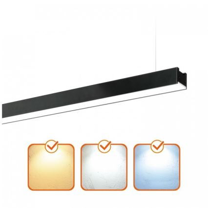 LED laevalgusti KOLINE, pinnapealne või rippuv, LED/40W/230V 3000/4000/6500K 120 cm, must