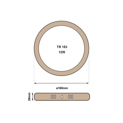 LED Laevalgusti RING LED/12W/230V 4200K d. 16 cm pruun