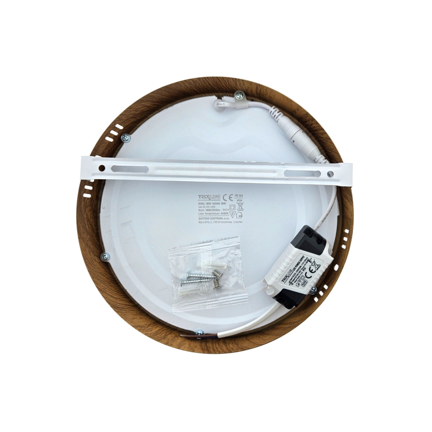 LED Laevalgusti RING LED/18W/230V 4200K d. 21 cm pruun