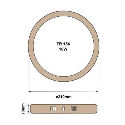 LED Laevalgusti RING LED/18W/230V 4200K d. 21 cm pruun