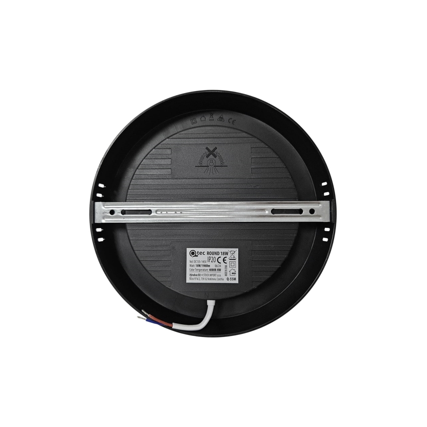 LED Laevalgusti ROUND LED/18W/230V 4000K d. 21,7 cm must